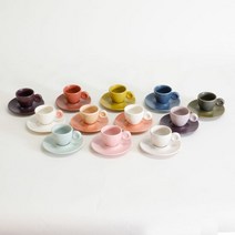 달소금 도자기 커피잔 세트 에스프레소 샷잔 세트(12color), 색상:민트(무광), 단품