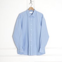 NOB 소라색 링클프리 면 오버핏 긴팔 셔츠 남방