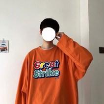 맨투맨 남여커플 라운드넥 가을 남자 코디 긴팔 맨투맨 얇은
