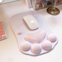 폭신폭신 젤리캣 마우스 사용 손목 보호 쿠션 패드 받침대 터널증후군 직장인 필수, 그레이핑크