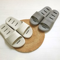 2개 세트 미끄럼방지욕실화 슬리퍼 발등낮은욕실화, 납짝욕실화 샌드+그레이