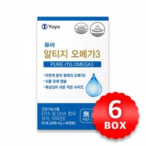 유유제약 퓨어알티지오메가3 668mg x 60캡슐 x 6박스, 단품, 단품
