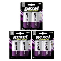 벡셀 망간 D형 건전지 카드형 R20, 2개입, 3개