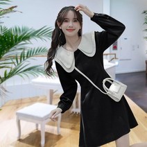 빅카라 이중카라 블랙 원피스 돌잔치 결혼식 예복