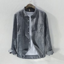 남자 린넨 셔츠 긴팔 빅사이즈 봄 여름 가을 남성 캐주얼 면마 마 상의 22년봄신상 mens summer linen shirts KB0135