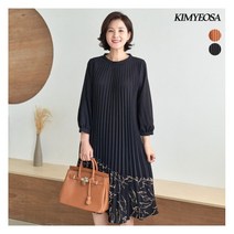 [김여사] 드로잉 플라워 주름 원피스 엄마옷/마담옷/중년여성/50대/60대