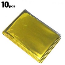 군용반합 백패킹 군용 코펠 Outdoor PET Insulation Emergency Blanket Survival First-aid Kit Military Rescue Wind, [09] Gold 10pcs