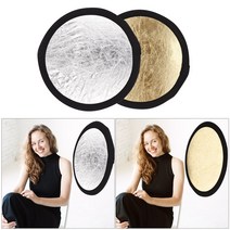 반사판 반사면 사진 라운드 리플렉터 실버 골드 접이식 휴대용 스튜디오 캐리 백, 한개옵션0
