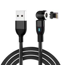 더조은셀러 자석 고속 충전케이블 C타입 8 5 핀 USB 마그네틱 패브릭 회전형 마크스피드, 8핀, 0.5m