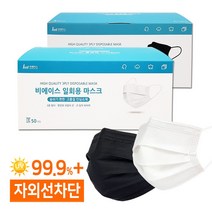 비에이스 일회용 덴탈마스크, 중형 화이트(100매)