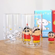 짱구는못말려 내열 유리컵 유리잔 글라스, 와글짱구, 1개