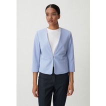 콤마 블레이저 하늘색 간절기 여성가을자켓 편집샵