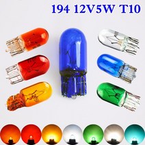 제논램프 할로겐 적외선 uv Flytop 501 W5W 크세논 T10 자연 블루 클리어 앰버 레드 그린 유리 12V W2.1x9., 한개옵션1, 01 파란