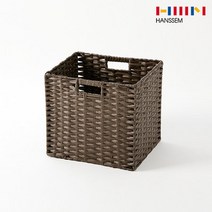 한샘온라인 볼드 라탄 패턴 바스켓 대_다크브라운