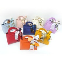 단디컴퍼니 가죽 구디백 선물 상자 답례품 포장 박스 스카프 가방, 화이트