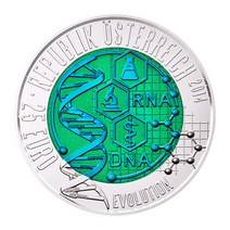 특이한 기념주화 세계주화 근대주화 수집용 [위닝 코인] 2014 오스트리아 에볼루션 실버 니오븀 바이메탈 기념 주화