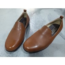 대전수제화[펴나리수제화] 1000 고급소가죽 남성 캐쥬얼 구두 슬립온 브라운(굽4cm)