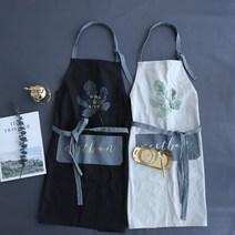 북유럽풍 주방 예쁜 앞치마 카페 공방 어린이집 네일샵 앞치마, 화이트, 1개