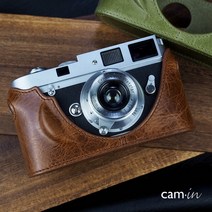 cam-in leica 라이카 m6m7mp 카메라 홀스터 보호 슬리브 m2m3m4-p 베이스 반팔 카메라 가방, 손잡이가 있는 황갈색