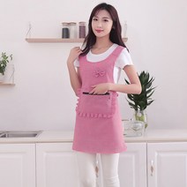 Makone 앞치마 가정용 작업복 주방 키친 베이커리 베이킹 홈카페 홈베이킹, 크로스순면-지퍼로즈