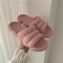 북유럽 몽실 구름 슬리퍼 실내 사무실 쿠션 신발 남녀공용 6색 거실 주방 침실 실내화, 240-250, 핑크