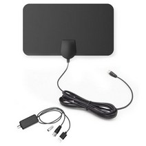 Antenna Tv Digital Indoor Amplifier DVB-T2 ISDB-T Clear Satellite Dish Signal Receiver IPTV Aerial, Black