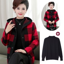 40대 50대 여성 엄마 옷 빅사이즈 40대 50대 가을 체크 모직 자켓 재킷