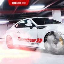 자동차스티커 마력UP TUNING PERFORMANCE 대형라인데칼 캠핑카 반사지, 레드