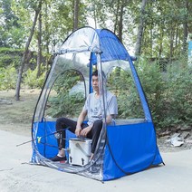 1인용 낚시 텐트 야외 바람막이 빙어낚시 원터치텐트, A업그레이드된블루