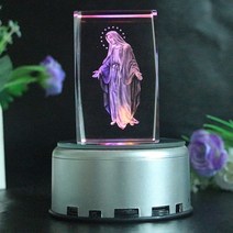 성모 마리아 성심 동상 가톨릭 십자가 기독교 가정 훈장-10140, 06. 크리스탈 + 회전 램프 홀더