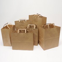 한큐 친환경 크라프트 도시락 종이가방 쇼핑백 100장, 미니 180*90*230