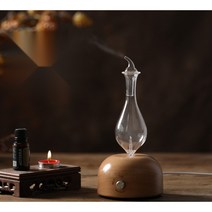 나무 사일런트 워터리스 아로마 테라피 전기 향로 오일 램프 버너 디퓨저, A