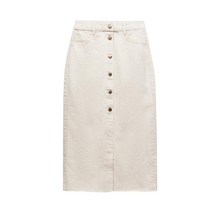 ZARA 버튼 미디 데님 스커트 0108226