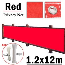 세컨하우스 주택 모듈러 가벽 모듈 테라스 가림막 그늘막 타프 너비 1m1.2m 레드 hdpe 발코니 개인 정보 보호 그물 울타리 차폐 자외선 바람 보호 아파트 발코니 보호소