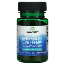 Swanson Lutein & Zeaxanthin Synergistic Eye Health 스완슨 시너지스틱 아이 헬스 루테인 앤 지아잔틴 60소프트젤, 60정