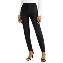 Donna Karan 여성용 미드 라이즈 작업복 스키니 팬츠 블랙.