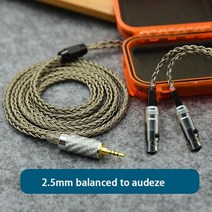 [해외]16 hifi 4pin 7n occ 2.5 3.5 4.4mm XLR 밸런스드 이어폰 헤드폰 업그레이드 케이블 Audeze LCD 3 LCD-2 LCD2 LCD-4 용, 2.5잔액 LCD, 1-2m