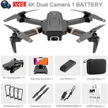 4DRC V4 WIFI FPV 드론 WiFi 라이브 비디오 FPV 4K1080P HD 광각 카메라 접이식 고도 홀드 내구성 RC 쿼드콥터, 협동사, 4K-듀얼 카메라-1B