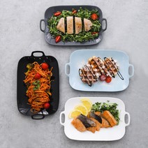 국산 직사각 손잡이 앞접시 생선그릇 4종-전자레인지용기, 직사각 접시 화이트_1개