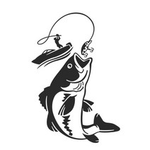 WOOJOO 낚시동호회 자동차스티커 보트 낚시 스티커 월척 화이트, 단품, 단품