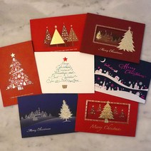 마음담아 크리스마스 카드 고급 금박카드 연하장 8종, 1개, 5. 실버트리