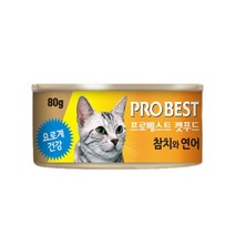프로베스트 캣푸드 고양이 간식캔, 참치 + 연어 혼합맛, 12개