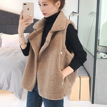 주주리베 여성용 푸리 양털 뽀글조끼 D00-118