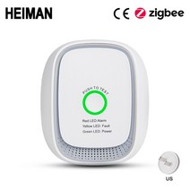 heiman zigbee 가연성 가스 누출 감지기 화재 보안 경보 시스템 안전 스마트 홈 누출 lpg 센서 ha1.2, 우리 플러그