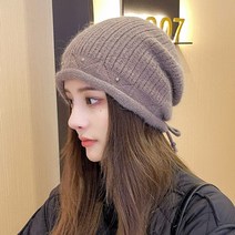 러뷰 여성 비니모자 니트 매듭 여자 두건