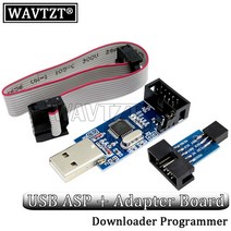 WAVTZT USBASP USBISP AVR 프로그래머 USB ATMEGA8 ATMEGA128 ATtiny/CAN/PWM 10 핀 와이어 모듈 DIY 핀-6 어댑터 보드