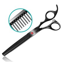 Intini 19.1cm7.5인치 곡선형 강아지 그루밍 가위 안전한 원형 팁이 있는 전문 반려동물 두꺼운 털이 강아지용 강아지를 위한 디매팅 도구 경량 오른손 및 왼손, Thinning