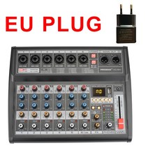 AG 06M USB 사운드 카드 믹싱 콘솔 48V 팬텀 전원 16 디지털 레코드 기능 오디, Poland+EU Plug