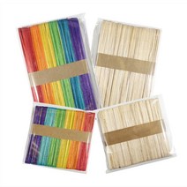 [바이오피스M] 칼라 컬러 우드 나무 아이스크림 막대 하드 바 스틱, 컬러 하드바(소)