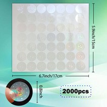 둥근 투명한 인증 안전 스티커 Void 홀로그램 스티커 지름 2cm, 2000pcs